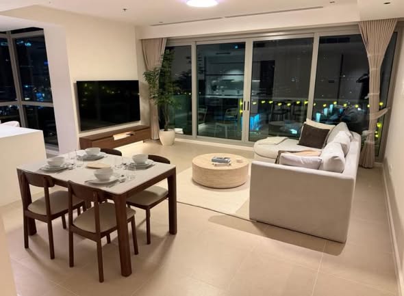 living room of The River Condominium