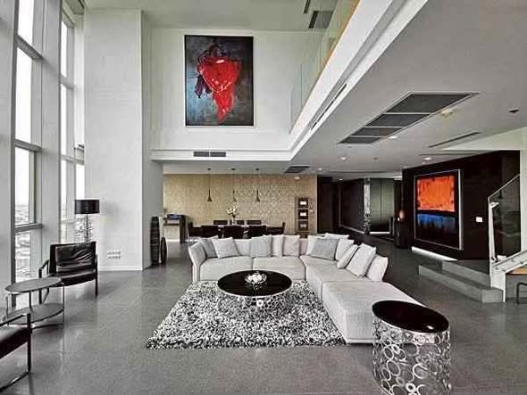 living room of The River Condominium