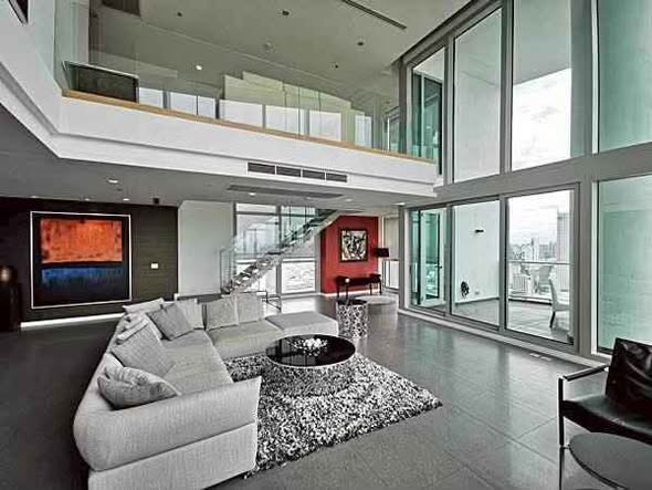 living room of The River Condominium