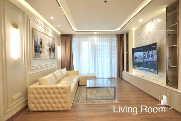 bedroom and living room of The Royal Saladaeng