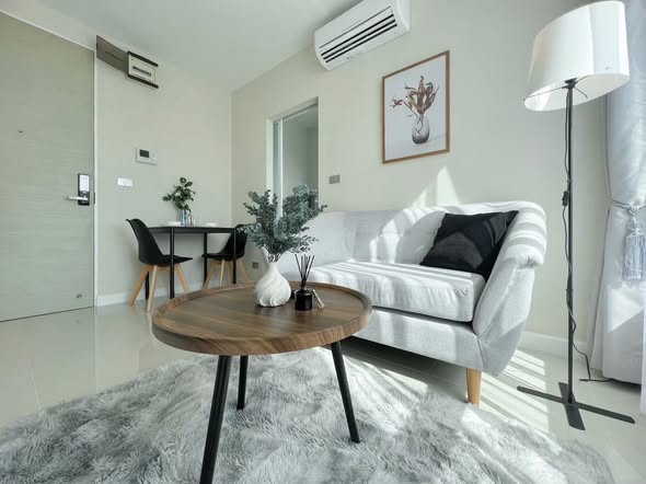 living room and bedroom of The Sky Sukhumvit