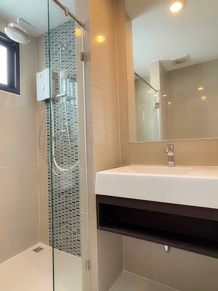 room interior and bathroom of The Sky Sukhumvit