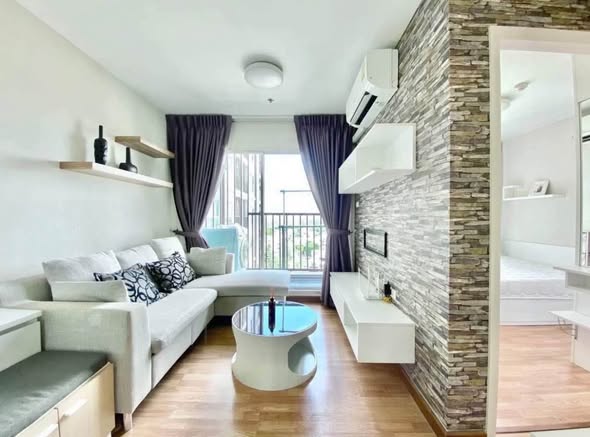 living room and bedroom of The Trust Condo Ngamwongwan