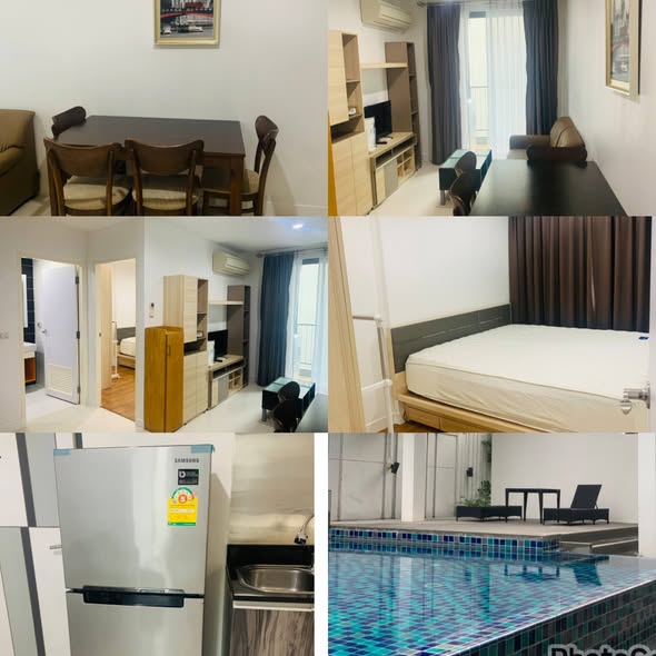 bedroom and pool of VOQUE Place Sukhumvit 107 – Bearing 2 : โว้ค เพลส สุขุมวิท 107 – แบริ่ง 2