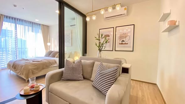 living room and bedroom of XT Phayathai