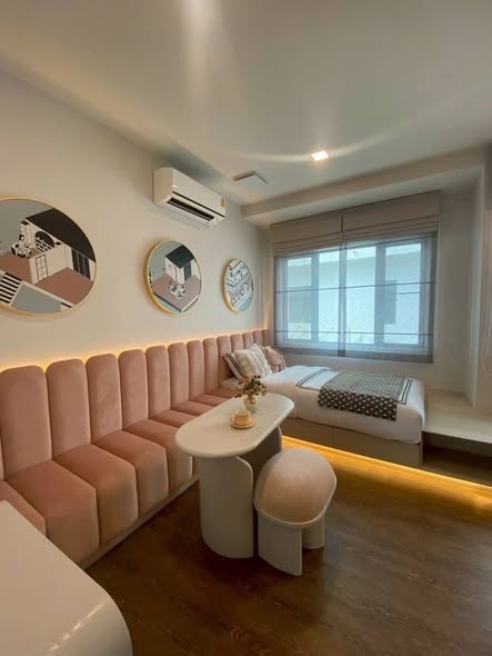 living room and bedroom of มัณฑนา บางนา กม.15 | MANTANA Bangna km. 15