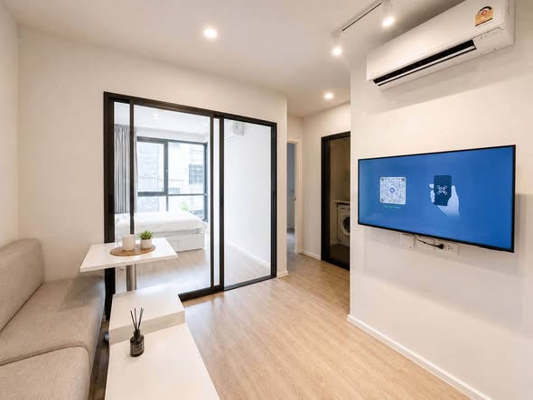 living room and room interior of บลู สุขุมวิท 89 | blue Sukhumvit 89