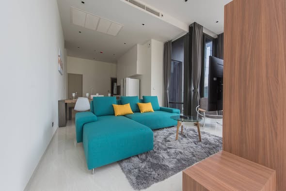 living room and bedroom of Ashton Silom