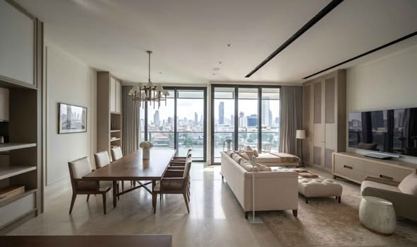 living room of Banyan Tree Residences Riverside Bangkok บันยัน ทรี เรสซิเดนซ์ ริเวอร์ไซด์ กรุงเทพ