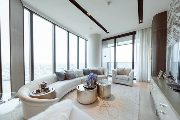 living room of Banyan Tree Residences Riverside Bangkok บันยัน ทรี เรสซิเดนซ์ ริเวอร์ไซด์ กรุงเทพ