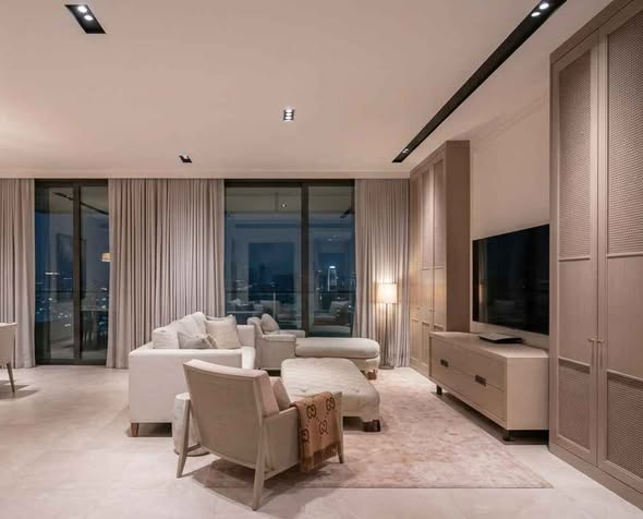 living room and bedroom of Banyan Tree Residences Riverside Bangkok บันยัน ทรี เรสซิเดนซ์ ริเวอร์ไซด์ กรุงเทพ