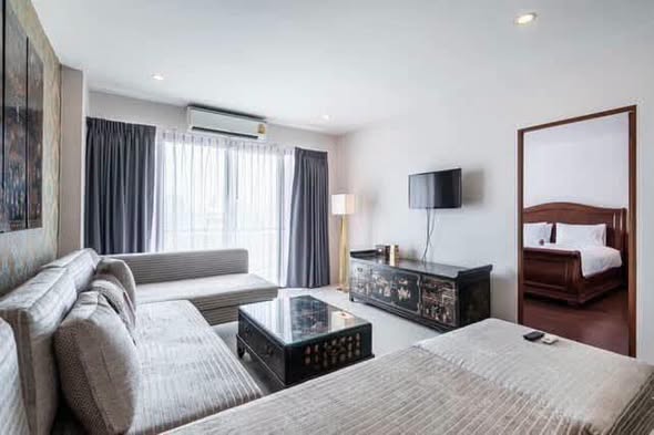 bedroom of กลางกรุงรีสอร์ทคอนโด