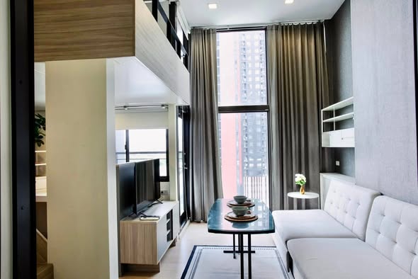 living room and bedroom and room interior of Chewathai Residence Asoke