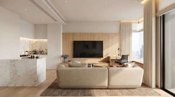 living room of EI8HTEEN SEVEN