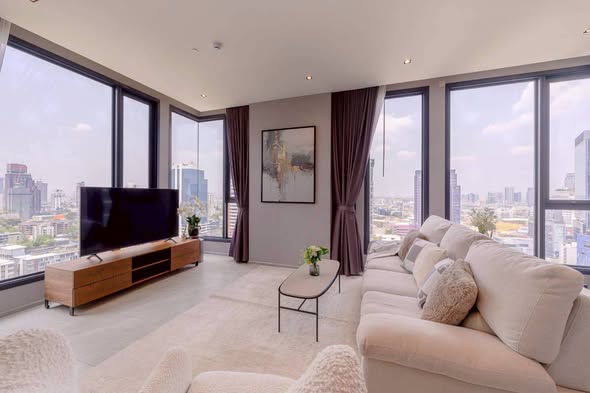 bedroom and living room of HYDE Heritage Thonglor, Sukhumvit 59 main road