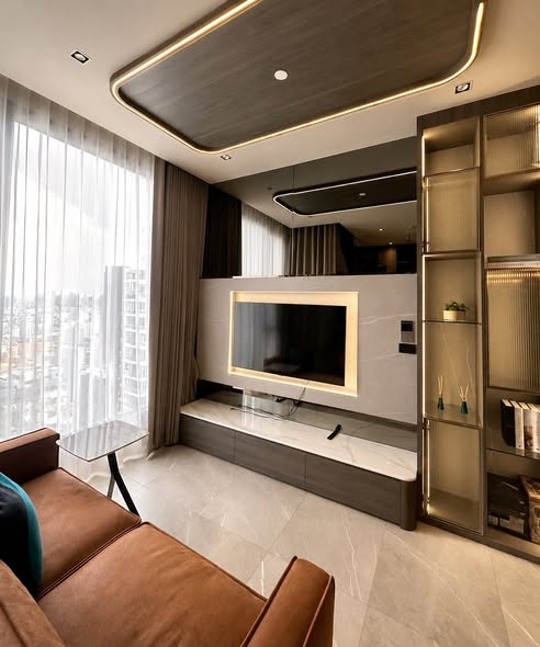 living room and bedroom of HYDE Heritage Thonglor, Sukhumvit 59 main road