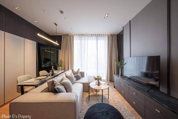 living room and bedroom of HYDE Heritage Thonglor, Sukhumvit 59 main road