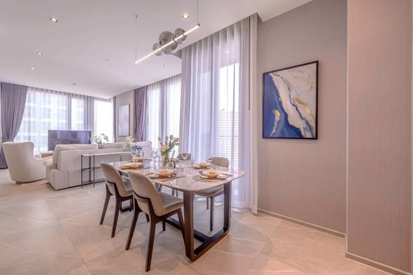 living room and room interior of HYDE Heritage Thonglor, Sukhumvit 59 main road