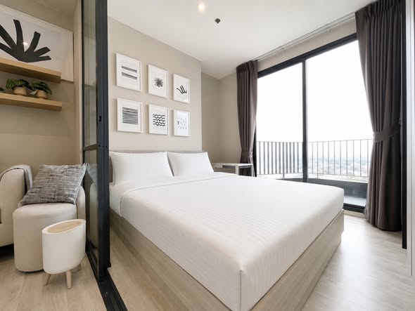 bedroom of Ideo Mobi Sukhumvit Eastpoint