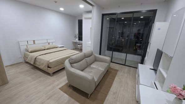 bedroom and room interior of Ideo Q Ratchathewi