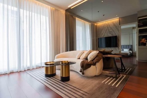 bedroom and living room of KHUN by YOO