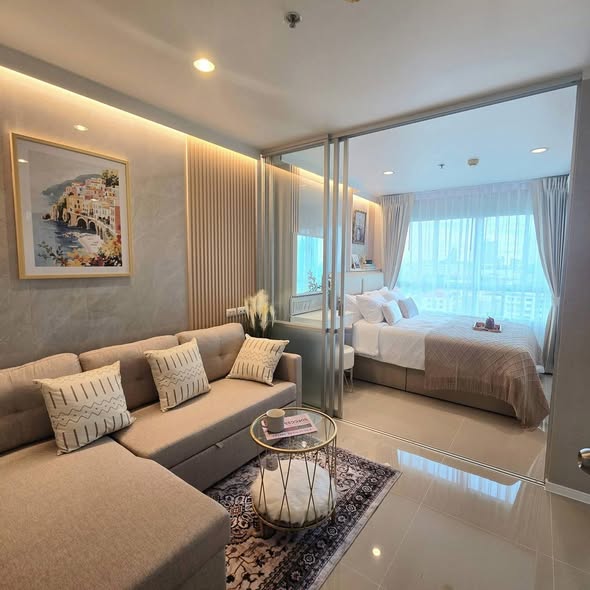 bedroom and living room of Lumpini Ville Naklua – Wong Amat BuildingC