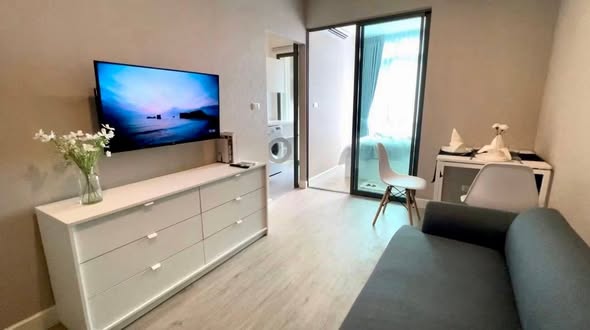 living room and bedroom and room interior of Metro Sky Prachachuen