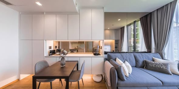 living room and room interior of Noble BE33
