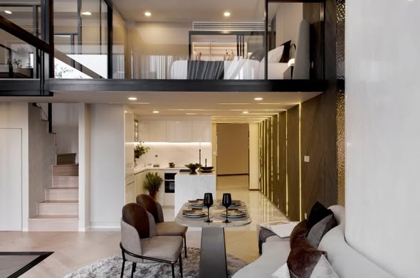 living room and room interior of Origin Thonglor World (ออริจิ้น ทองหล่อ เวิลด์)