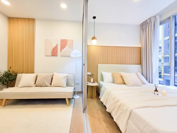 bedroom of PLUM CONDO ราม 60 อินเตอร์เชนจ์