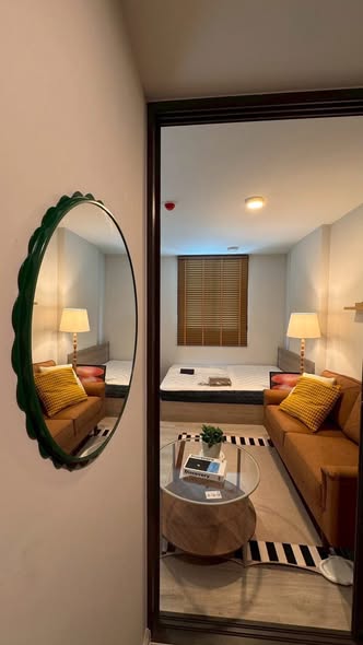 bedroom and living room and room interior of QUINTARA MHy’GEN RATCHADA – HUAI KHWANG (ควินทารา มาย’เจน รัชดา-ห้วยขวาง)