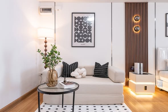 bedroom and living room of Supalai Park Asok-Ratchada