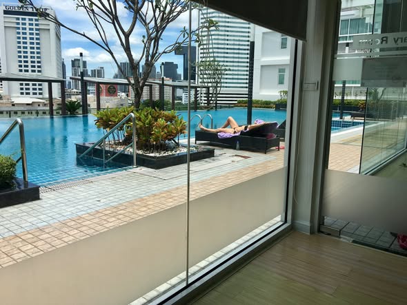 pool and room interior of TC-Green Condominium