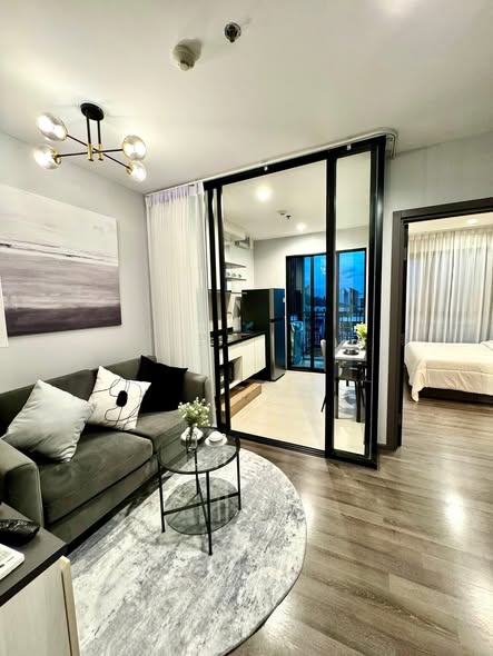 living room and bedroom and room interior of THE BASE Park West – Sukhumvit 77