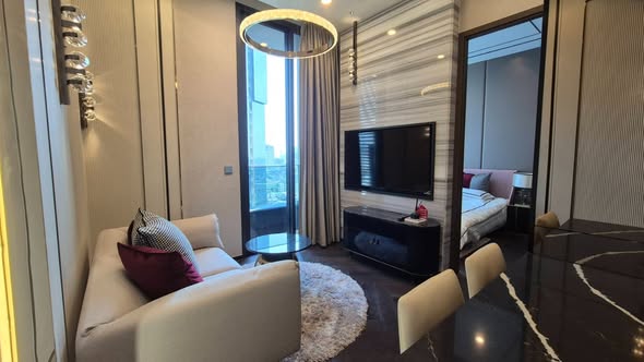 bedroom and living room of THE ESSE Sukhumvit 36