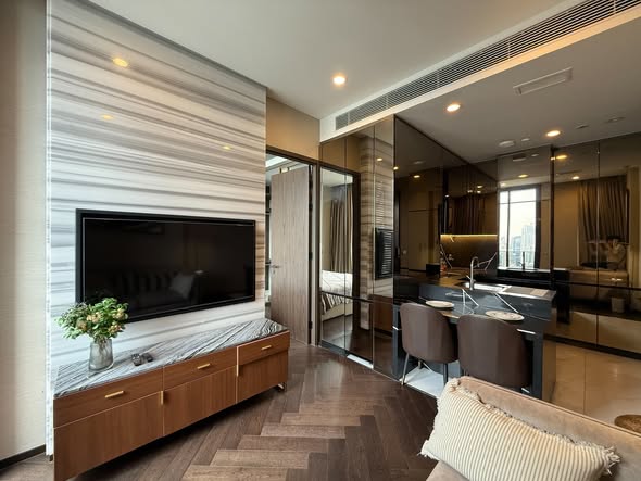 living room and bedroom of THE ESSE Sukhumvit 36