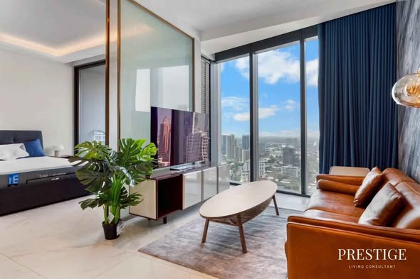 living room and bedroom of The Estelle Phrom Phong