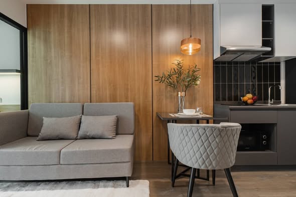 living room and kitchen of The Excel ลาดพร้าว – สุทธิสาร
