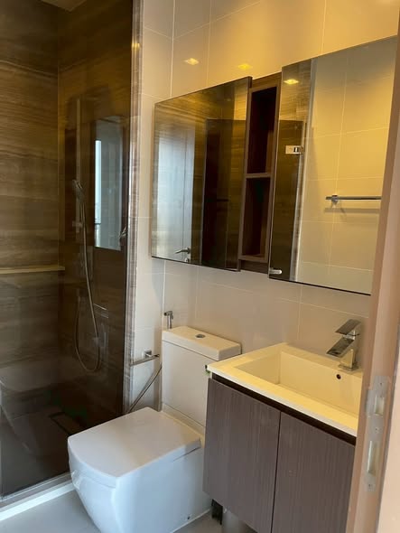 room interior and bathroom of THE LINE Sukhumvit 71