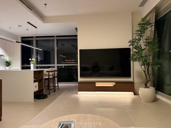 living room of The River Condominium