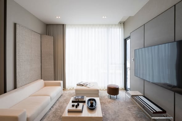 living room and bedroom of The Strand Thonglor