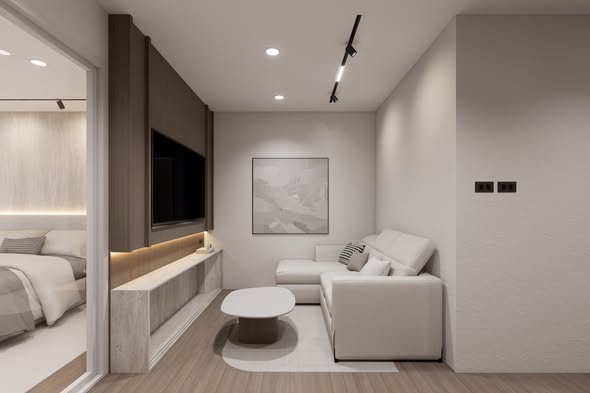 living room and bedroom of Viengping Mansion condominium