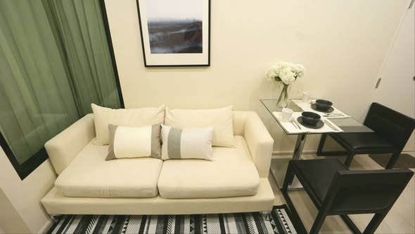 bedroom and living room of VTARA36 Condominium