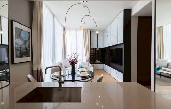 living room and kitchen of 28 Chidlom