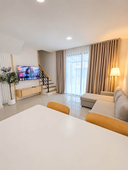 living room and bedroom of พลีโน่ สุขุมวิท-บางนา 3 Pleno Sukhumvit-Bangna 3