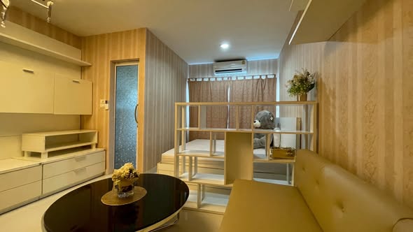 bedroom and bathroom of A Space ID Asok-Ratchada