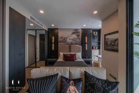 living room and bedroom of Ashton Chula-Silom