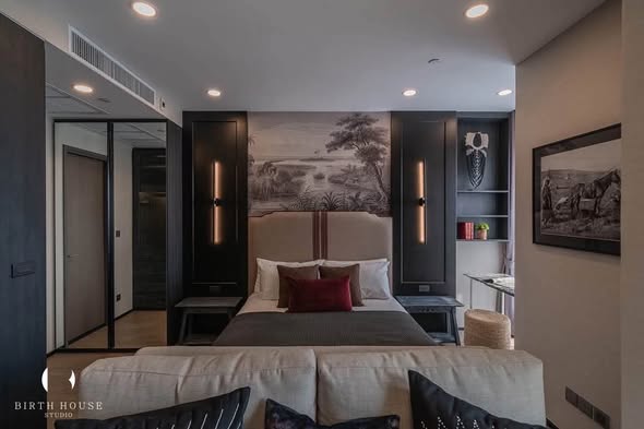 living room and bedroom of Ashton Chula-Silom
