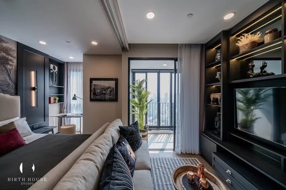living room and bedroom of Ashton Chula-Silom
