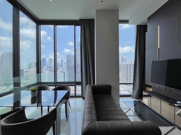 living room and bedroom of Ashton Silom